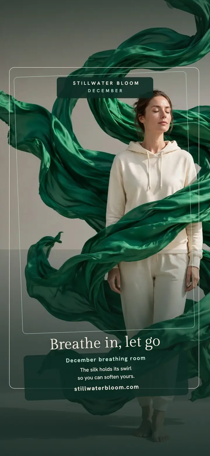 Emerald silk calm wallpaper, Stillwater Bloom template