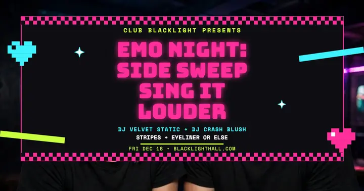 Club Blacklight emo night checker post template