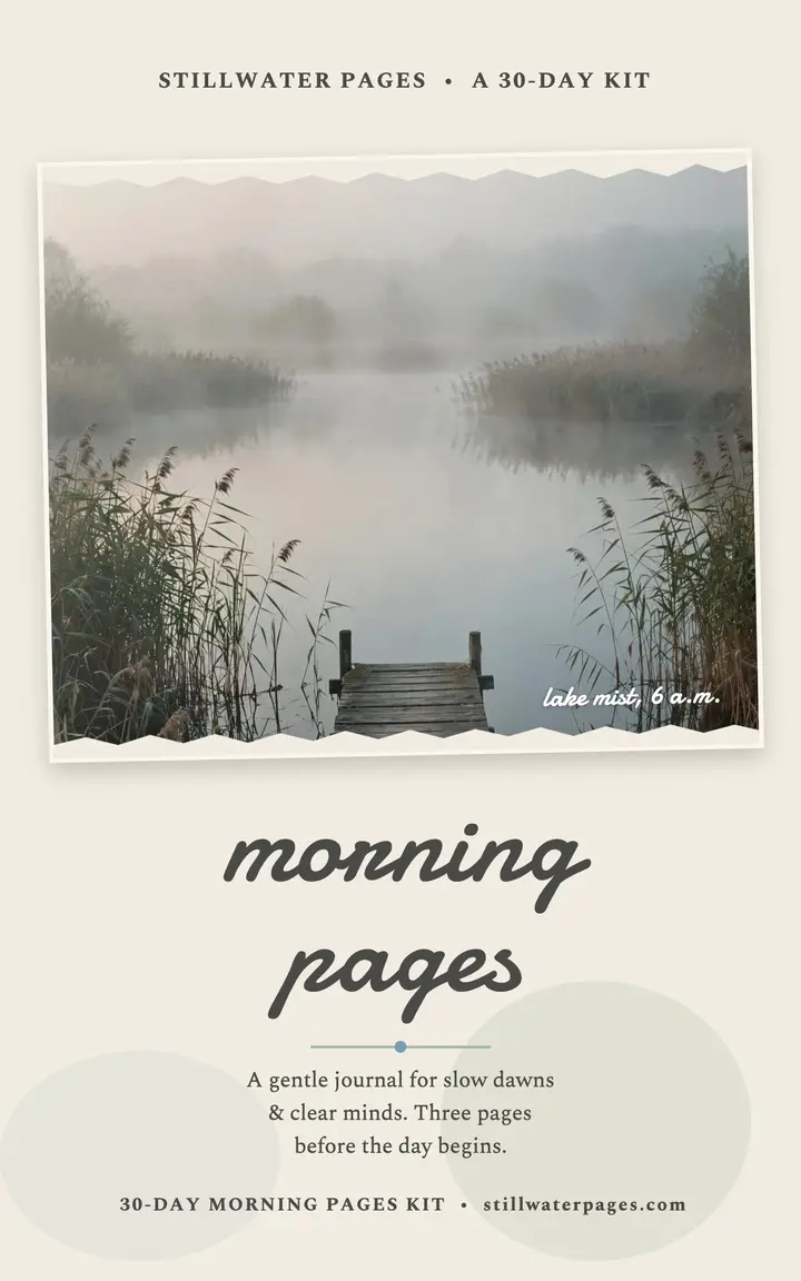 Stillwater Pages morning pages journal cover template