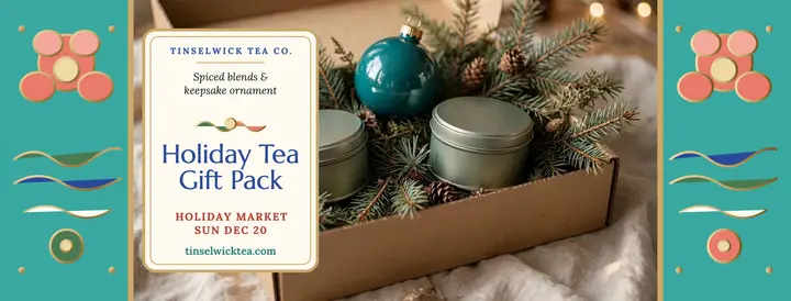 Tinselwick holiday tea gift pack cover template