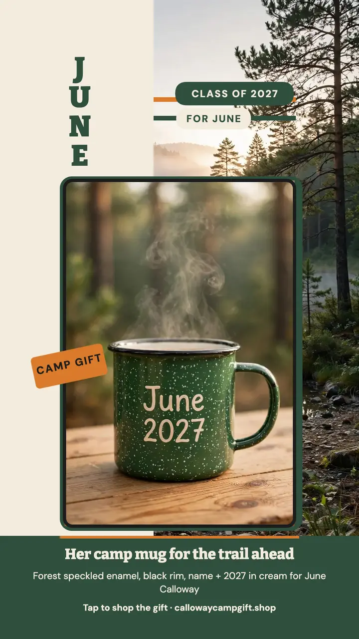 June graduation enamel mug gift story: graduation mug gift template