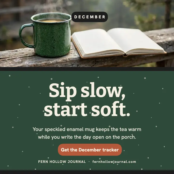Fern Hollow enamel mug morning post template