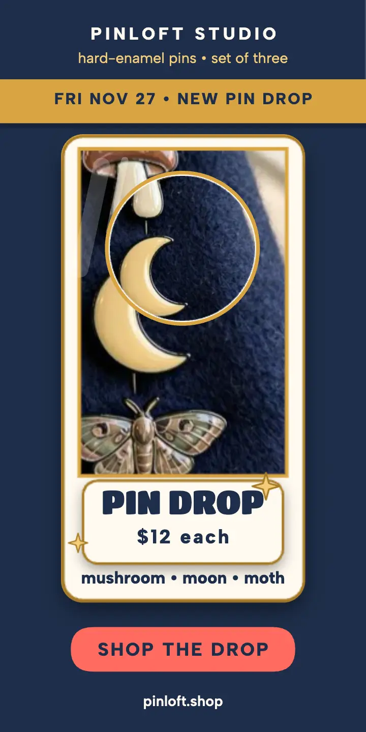 Pinloft pin drop half page ad template