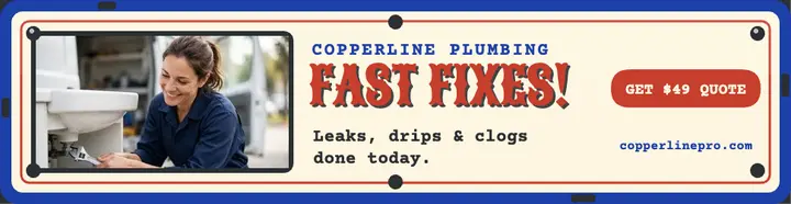 Copperline Plumbing fast fixes billboard template