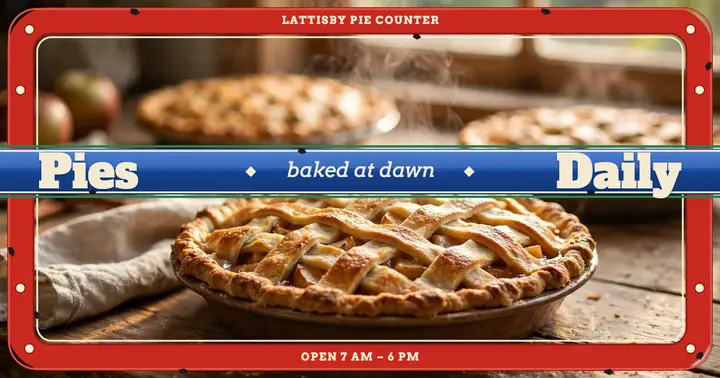 Lattisby Pie Counter enamel sign post template