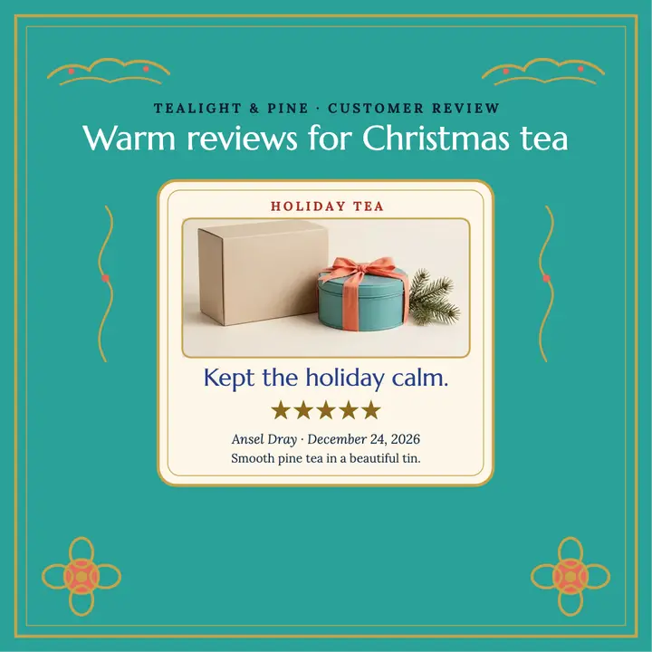 Tealight and Pine Christmas tea review template