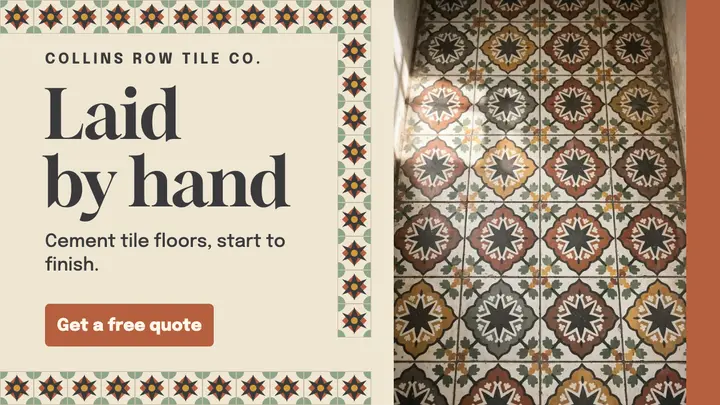 Laid by hand cement tile thumbnail template