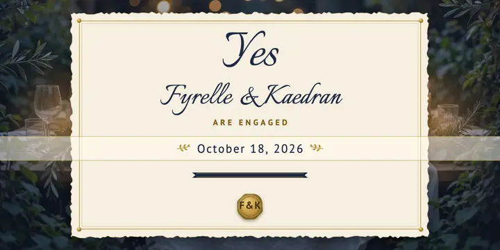 Engagement announcement wax-seal letter post template