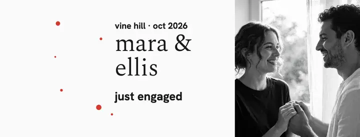 Mara and Ellis engagement cover template