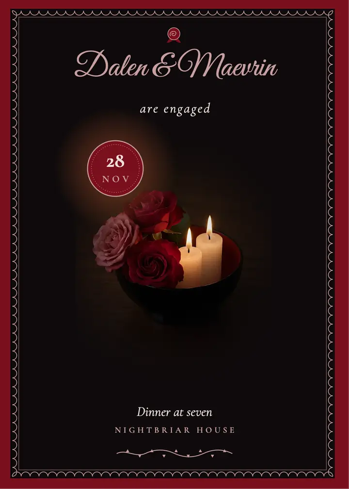 Dalen and Maevrin engagement dinner, dark romance template