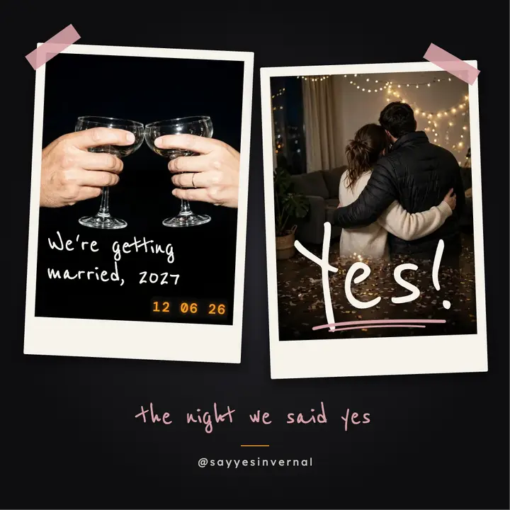 Engagement announcement, flash prints square post template