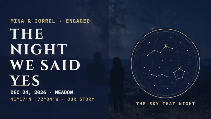 Mina and Jorrel engagement night sky thumbnail template