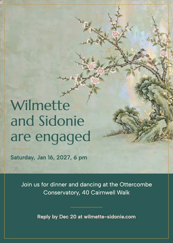 Engagement party invitation, painted mural: engagement party invitation template