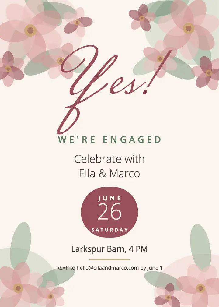 Yes! engagement party invitation template