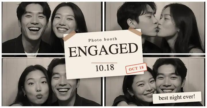 Engagement party photo booth recap post template