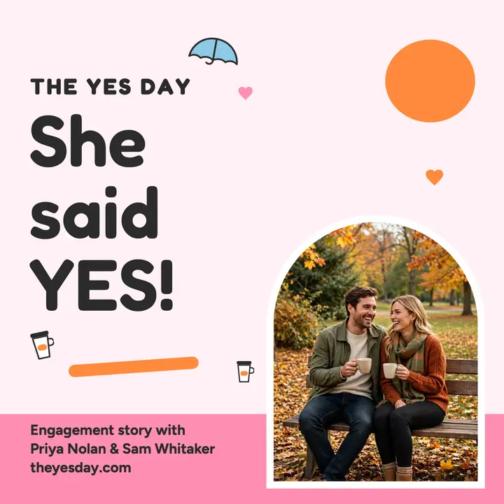 The Yes Day engagement rom-com cover: engagement podcast cover template