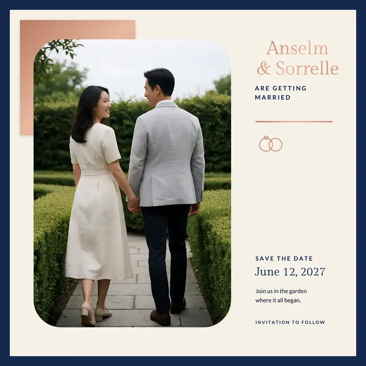 Engagement save the date, letterpress and foil: engagement save the date post template