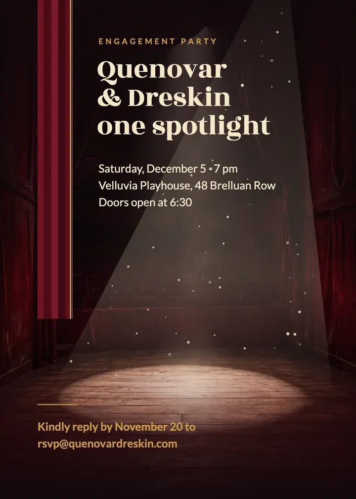 Engagement party invitation, in the spotlight template