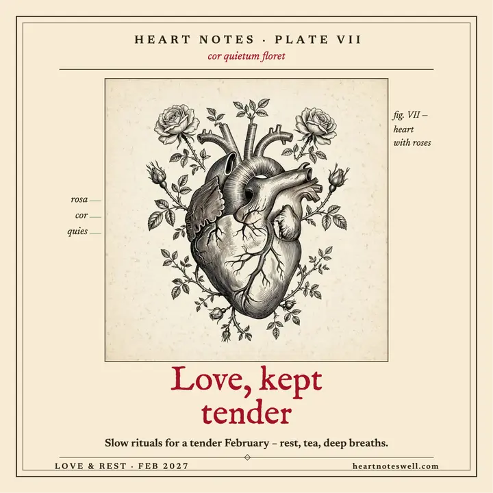 Heart Notes engraved heart wellness post template