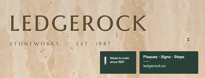 Ledgerock Stoneworks carved cover: stone engraving business cover template