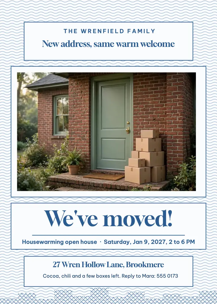 Wrenfield we've moved envelope-tint invitation template