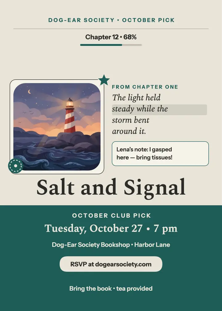 Salt and Signal book club ereader invitation template