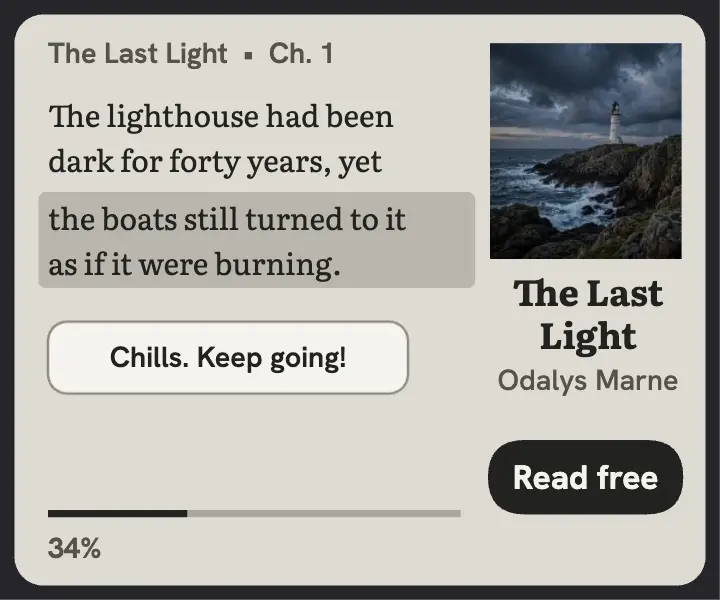 The Last Light chapter one e-reader page template