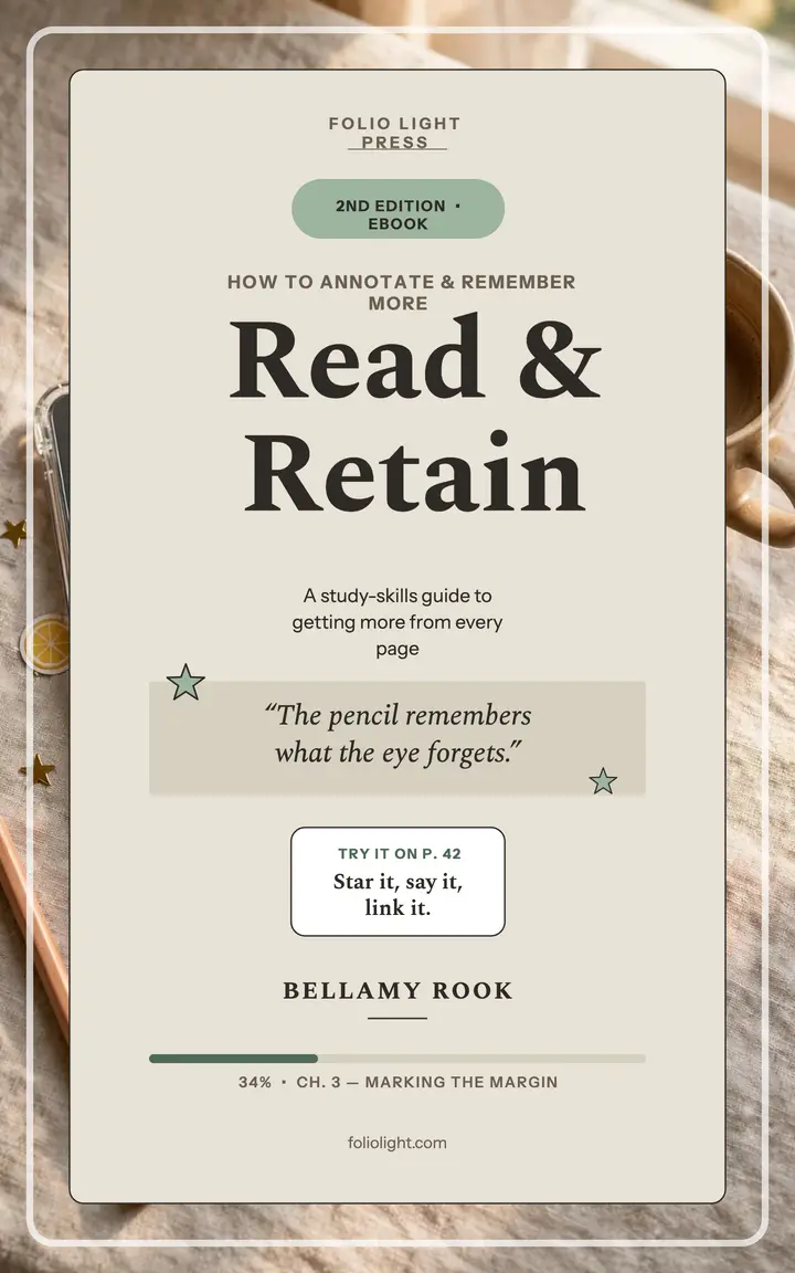 Read and Retain study guide cover: study guide ebook cover template