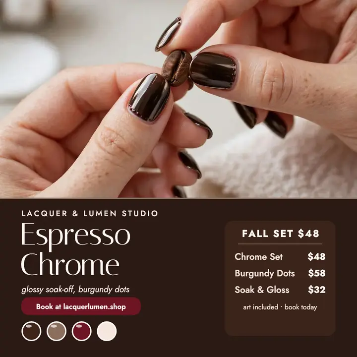 Espresso chrome nail price post template