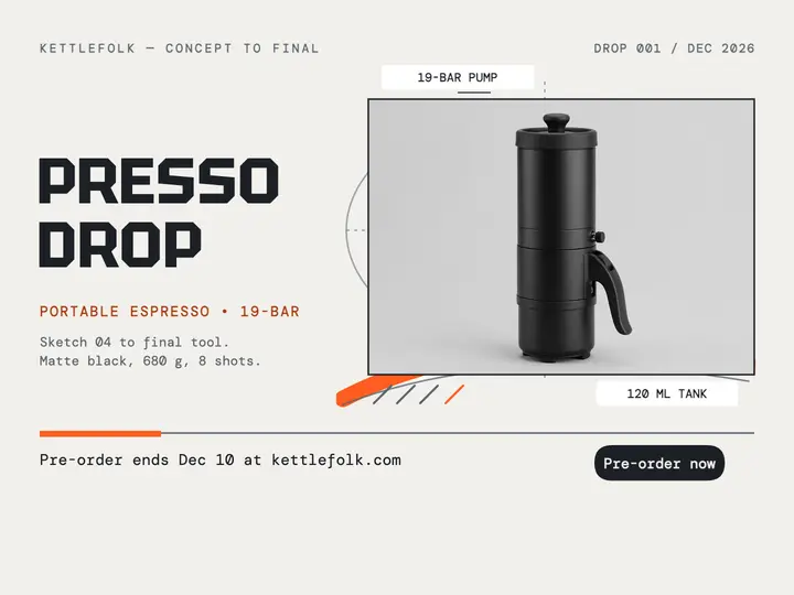 Kettlefolk Presso Drop sketch slide template
