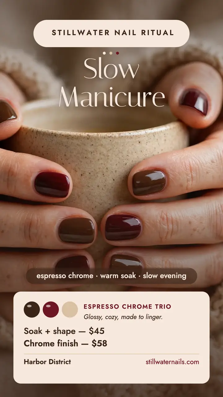 Slow manicure wellness story, Stillwater template