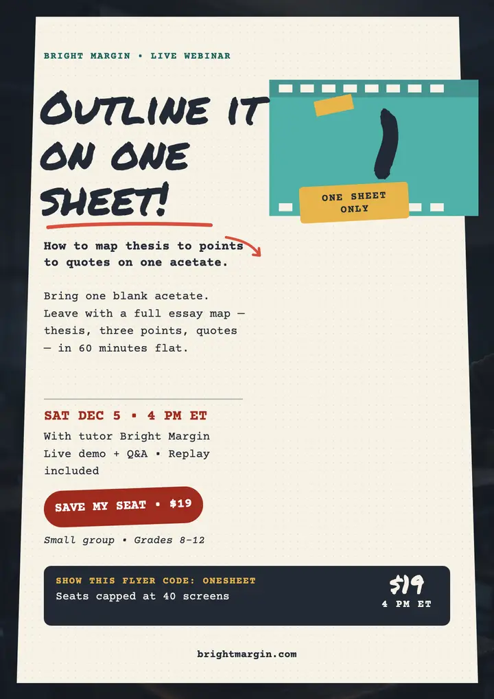 Outline in One Hour webinar flyer template