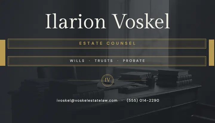 Voskel Estate Law attorney business card template