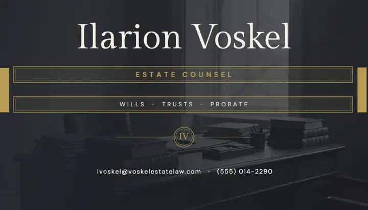 Voskel Estate Law attorney business card template