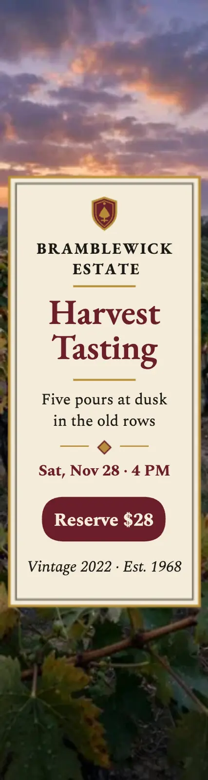 Bramblewick Harvest Tasting skyscraper template