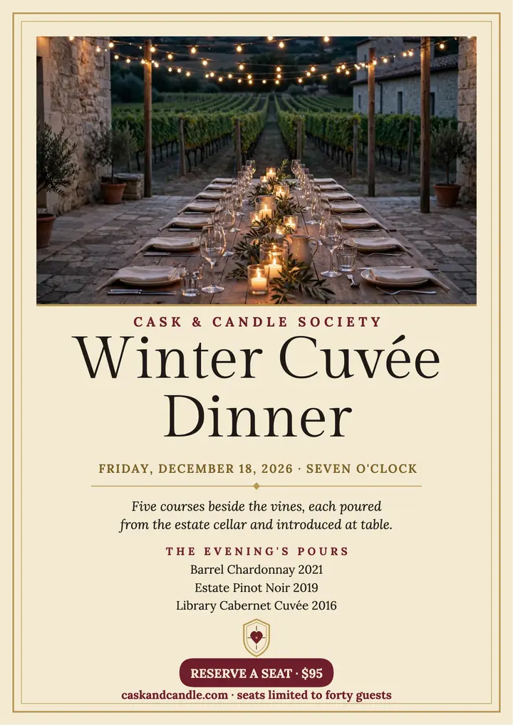 Winter cuvee dinner estate flyer template