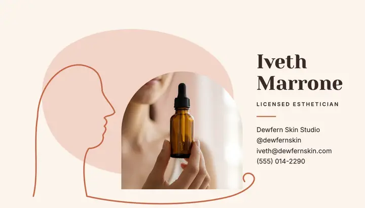 Dewfern esthetician business card template