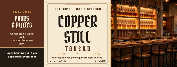 Copper Still Tavern etched cover template