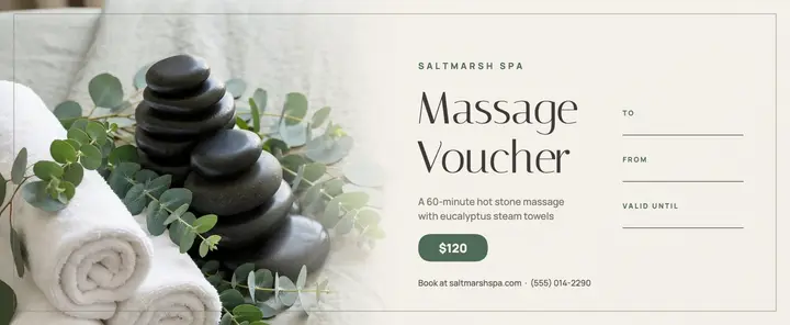 Hot stone massage voucher template