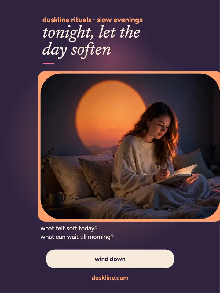 Duskline Rituals evening halo journal post template
