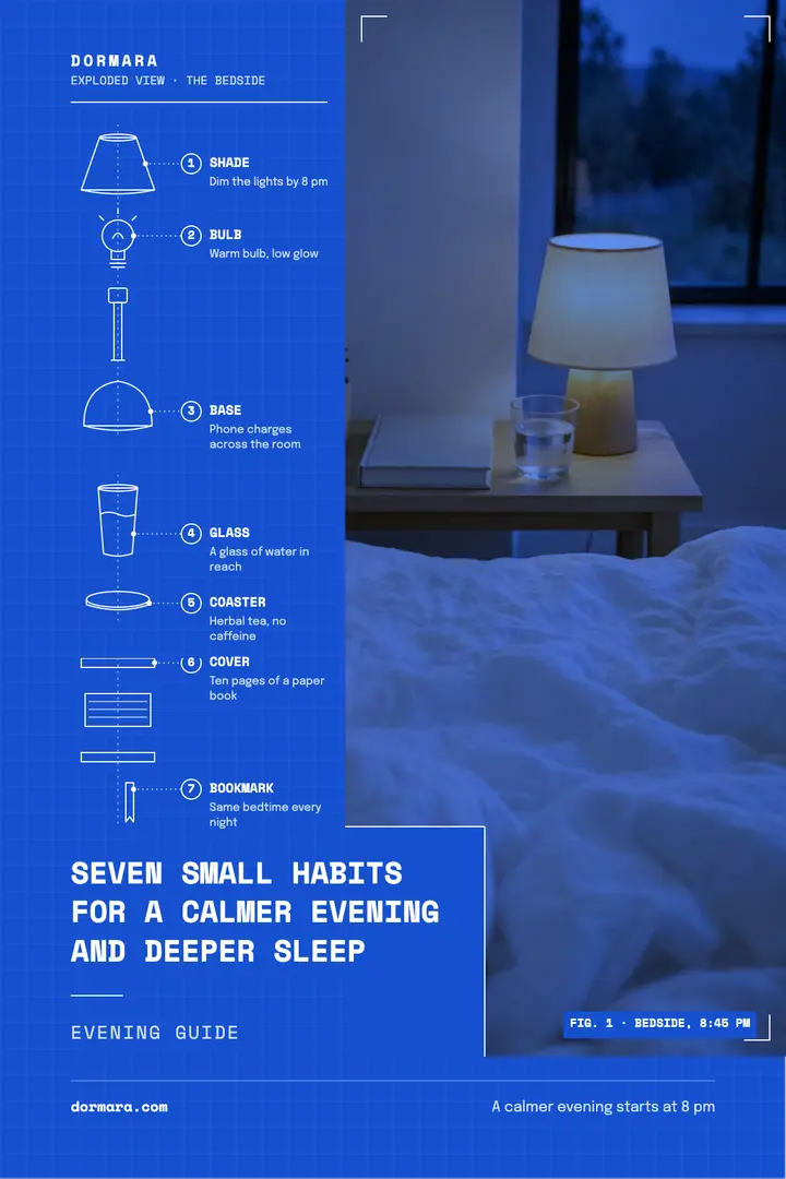 Seven habits for deeper sleep blueprint poster template