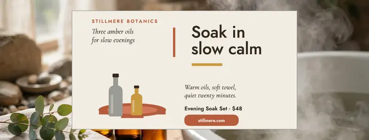 Stillmere evening soak wellness cover template