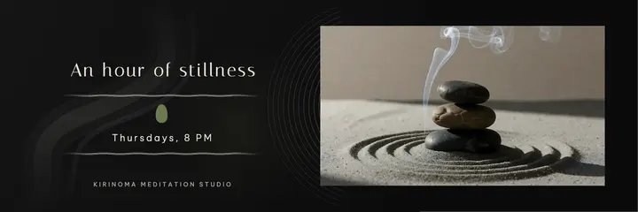 Evening meditation studio X header, zen goth template