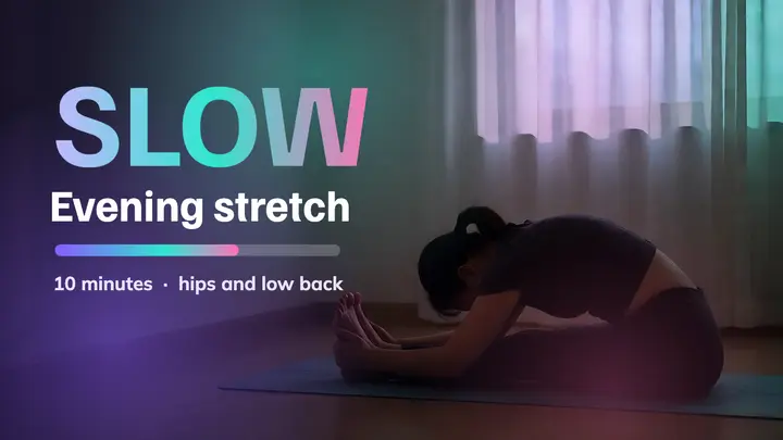 Slow evening stretch YouTube thumbnail template