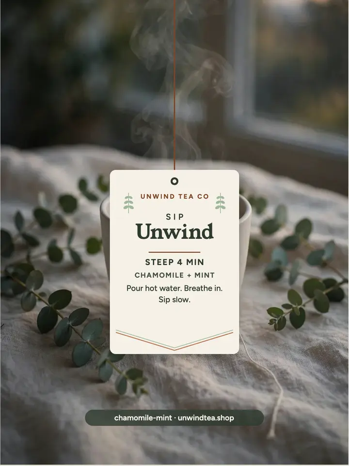 Unwind evening tea ritual portrait template