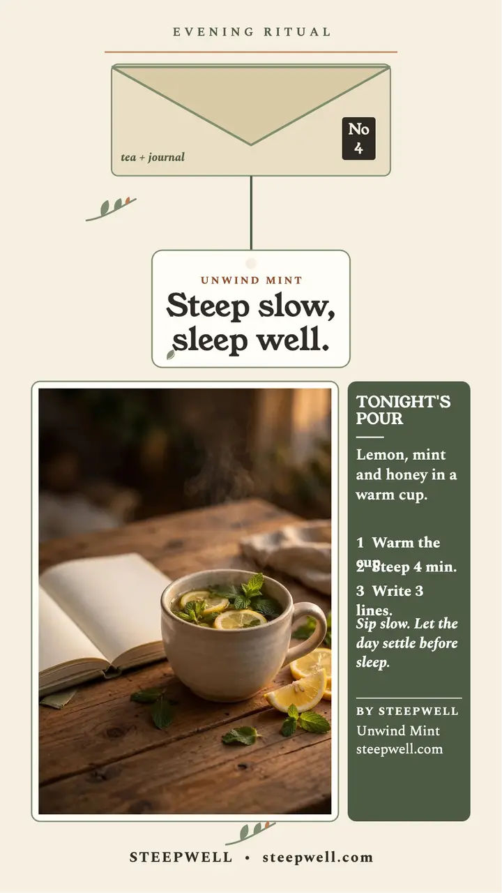 Steepwell evening tea ritual story template