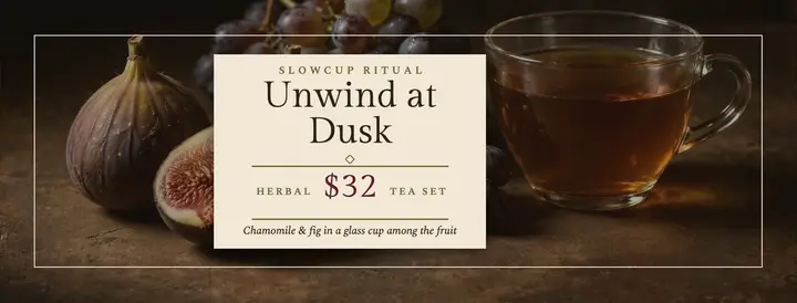 Slowcup evening tea still life cover template