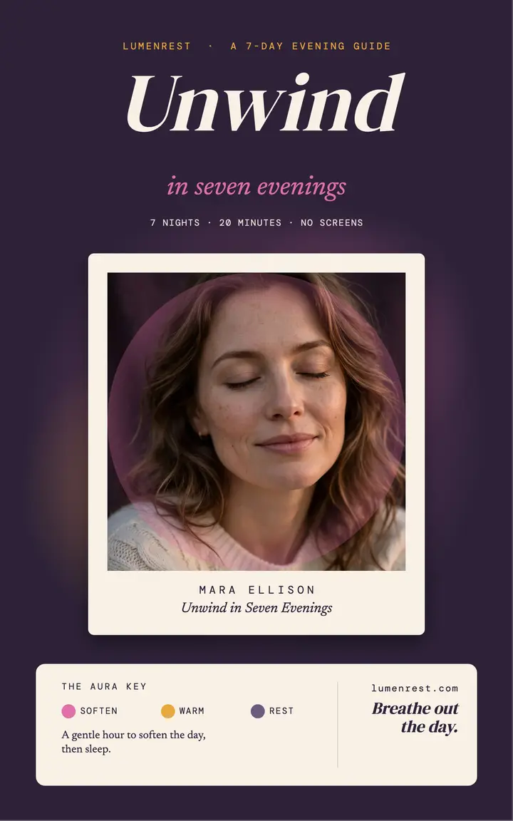 Lumenrest evening unwind aura ebook cover: wellness ebook cover template