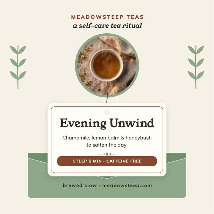 Evening Unwind tea ritual post template