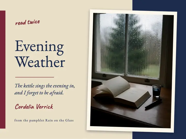 Evening Weather poem quote slide, poetcore template